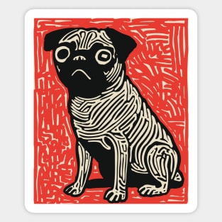 Sad Pug | The Melancholy Curled Tail Magnet